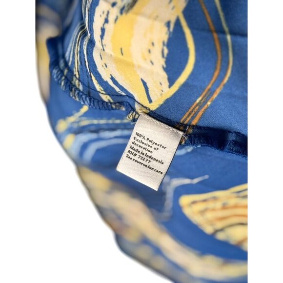 Nine West Womens Size S Blue & Yellow Abstract Print Midi Skirt - Picture 7 of 9